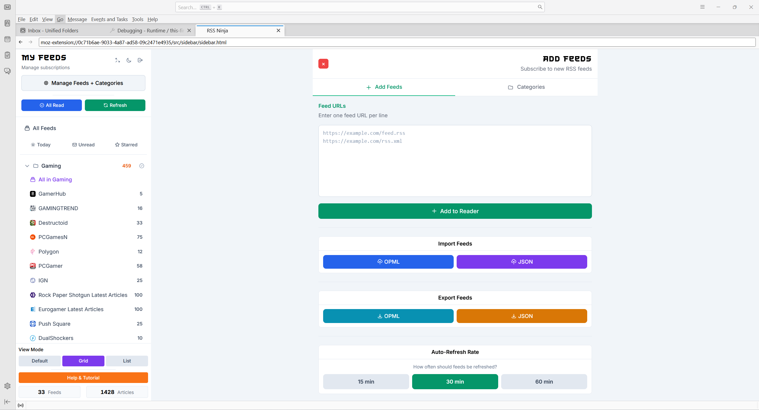 RSS Ninja Thunderbird